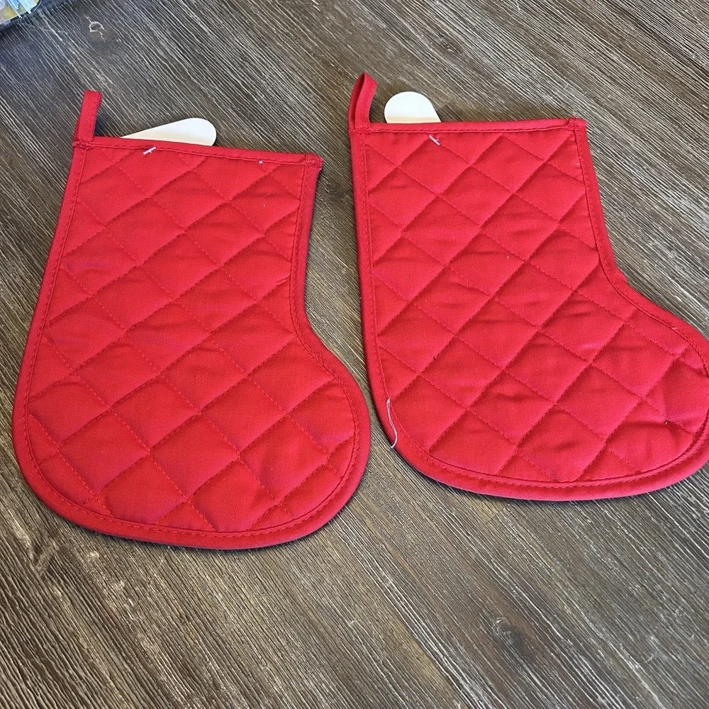 Vintage Christmas Gift Pot Holders‎ NWT Quilted Stocking LOT NOS